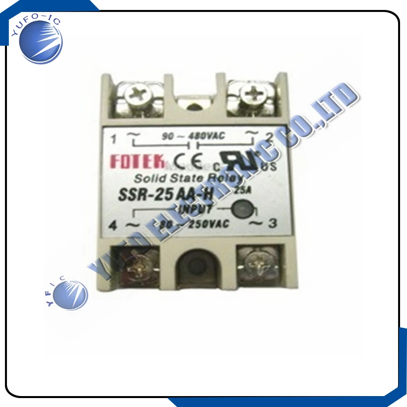 Free Shipping Solid state relay SSR 90-480V AC/25A out 8-250V AC input