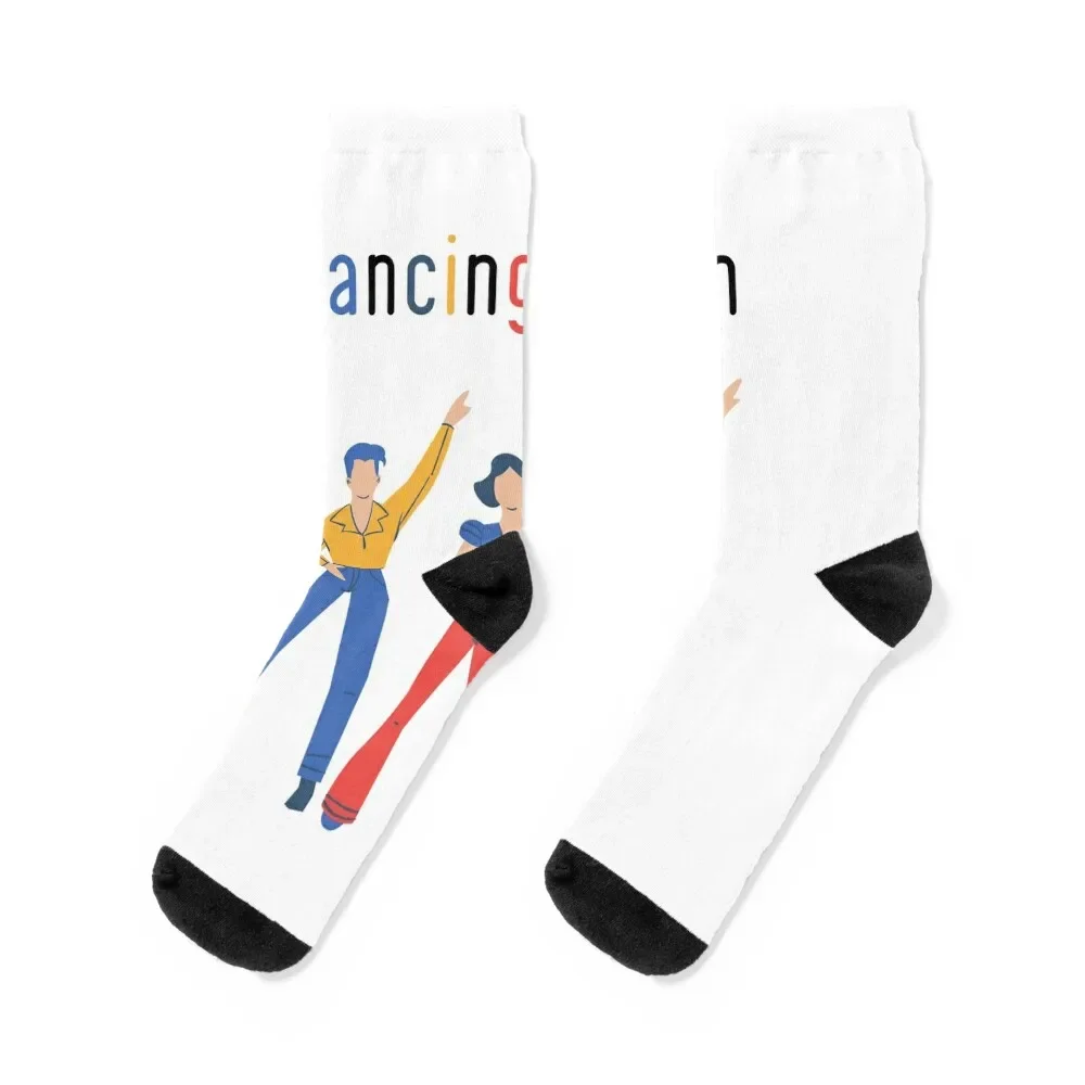 Homens e mulheres Groovy Dancing Queen Socks, meia colorida engraçada