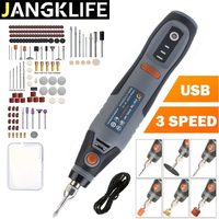 JANGKLIFE USB Cordless Rotary Tool Dremel Mini Drill Engraving Pen Electric Mini Wireless Drill with Accessories DIY Set