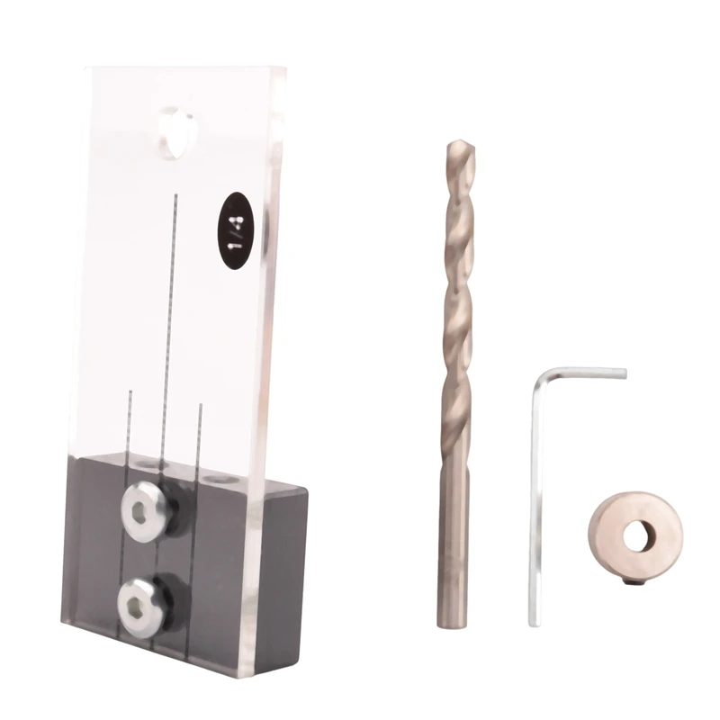 

ABPP-Woodworking Straight Hole Punching Locator Side Hole Punching Locator Vertical Puncher Kit DIY Woodworking Tools