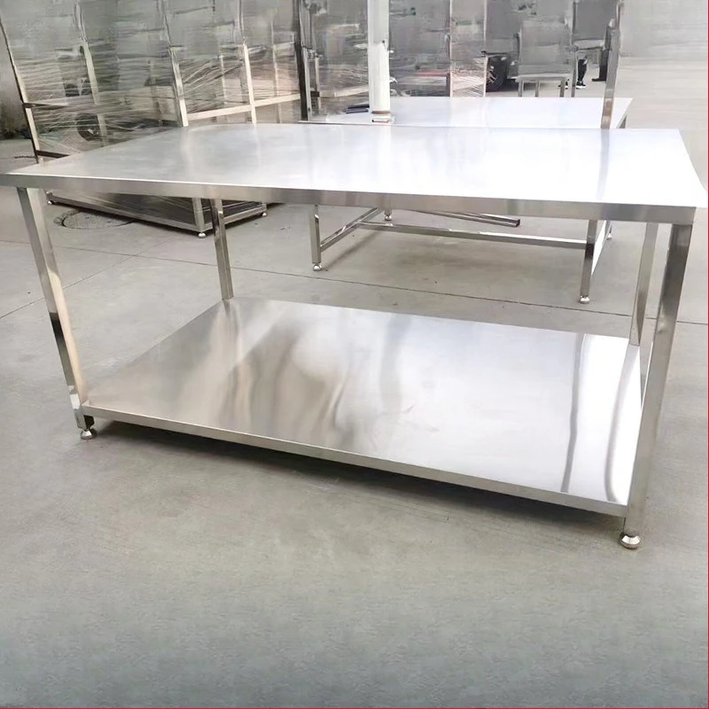 

Clean workshop workbench Thickened stainless steel double-layer workbench