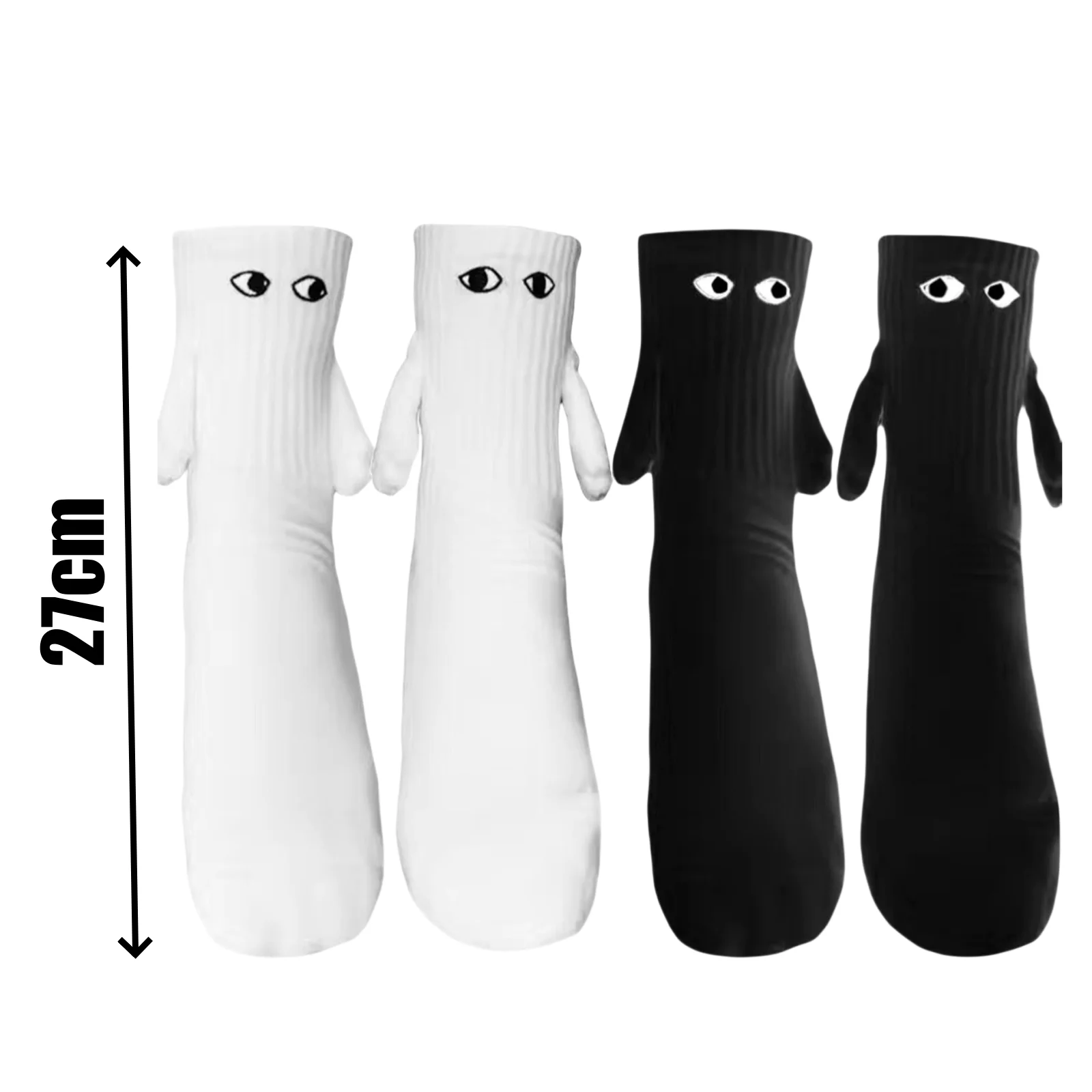 جوارب زوجين مغناطيسية إبداعية ذات عيون كبيرة جوارب للأزواج برسوم كرتونية مع جوارب طويلة على طراز Ins إكسسوارات الملابس