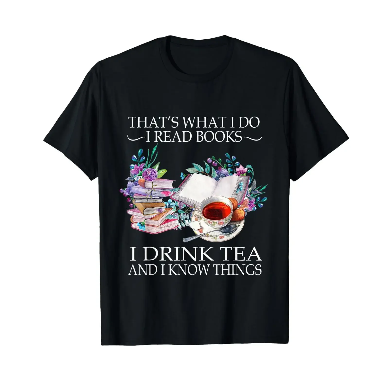 C'est ce que je fais : lire des livres, boire du thé et savoir des choses - T-shirt vintage délavé unisexe légèrement tendance streetwear homme