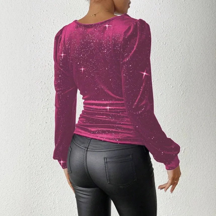 Long Sleeve Pullover Sweater Regular Length Elegant Professional with Asymmetric Regular Thickness Long Sleeve T Shirt for Women
