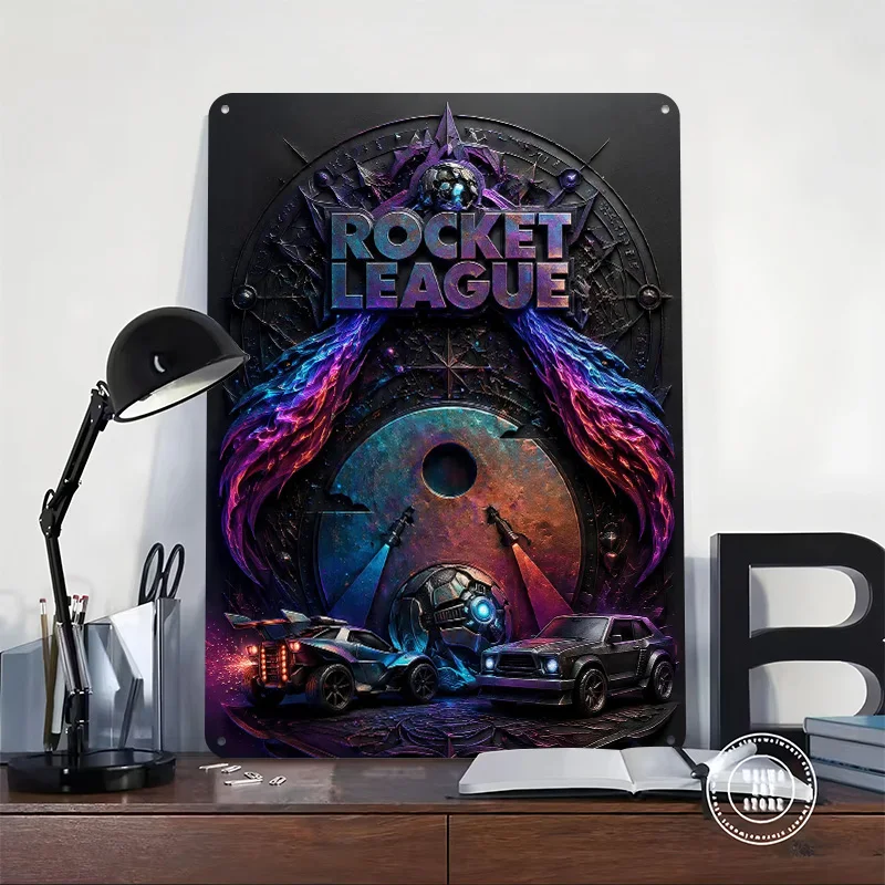 Rocket League Game Art Metal Poster Perfect Gift for Fans Lovers Personalized Wall Art Metal Sign for Bar Accessories Decor Room