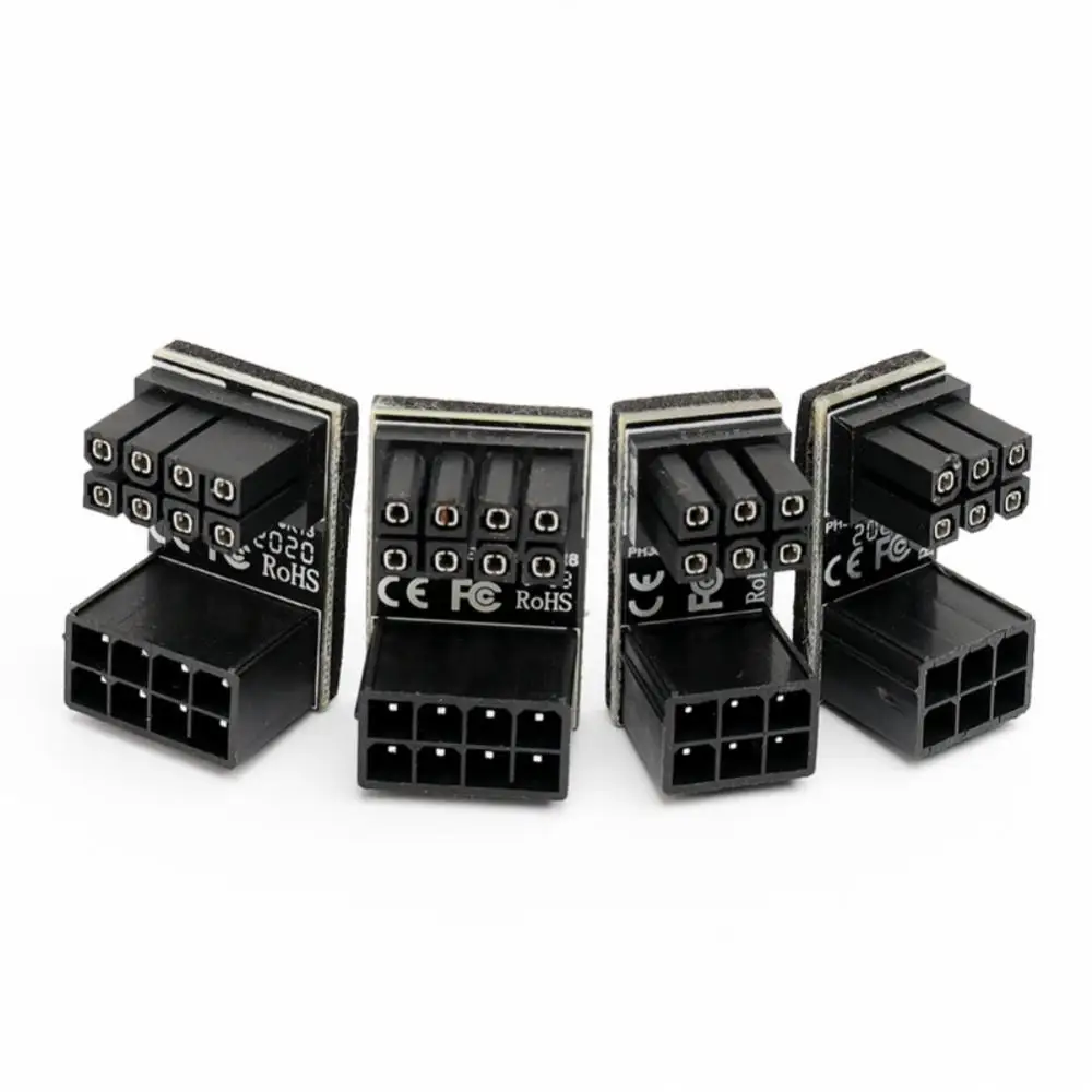 Adaptador angular de 180 graus para placa gráfica, Conector de direção hidráulica VGA, Atx fêmea de 8 pinos macho de 8 pinos