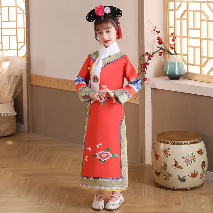 Chinese Hanfu for Girls Qing Dynasty Tang Suit Kids Dress Cosplay Costume