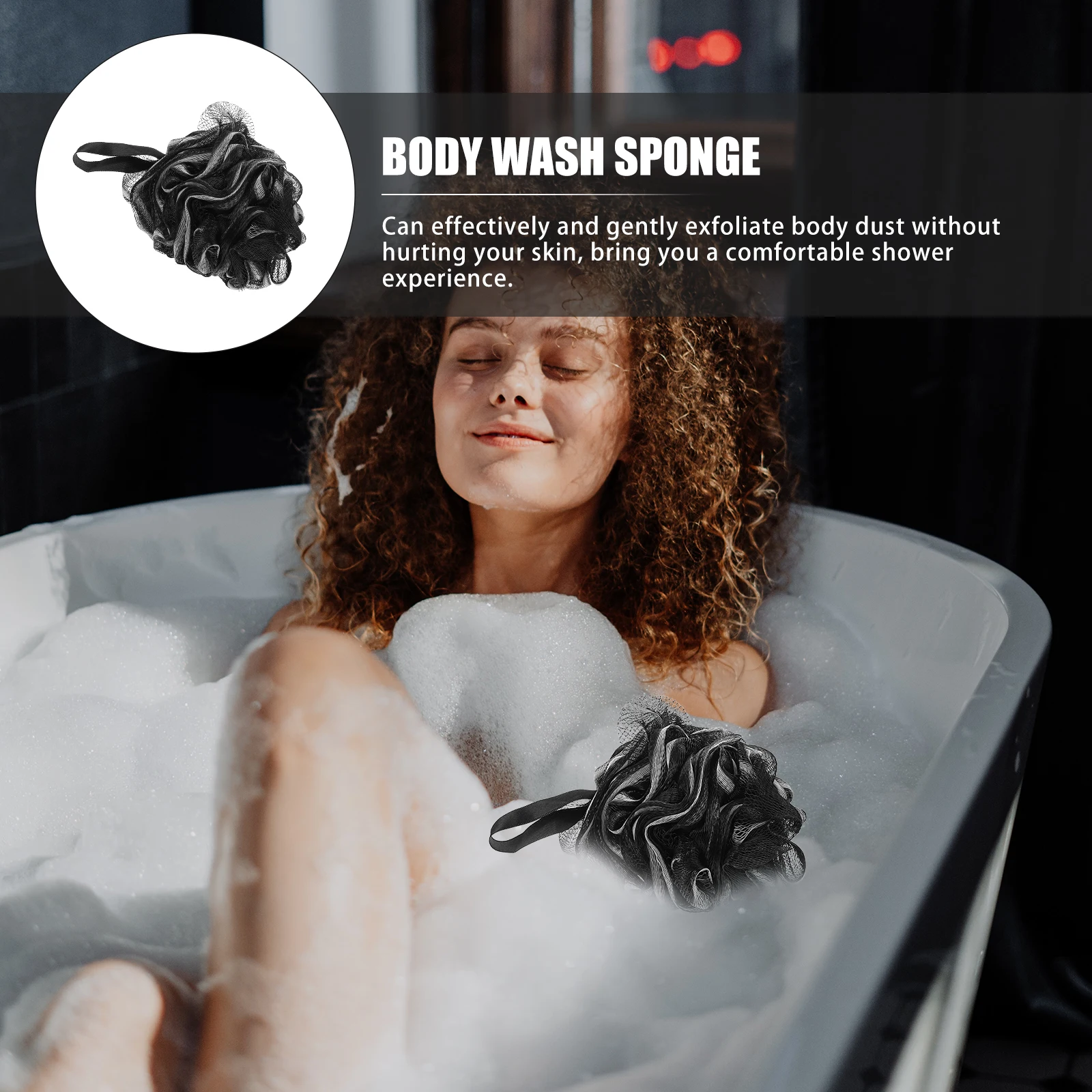 

4Pcs Large Bath Balls Thick Durable Pe Nylon Exfoliating Shower Sponges Easy Use Portable Bath Loofahs Quick Dry Body Wash