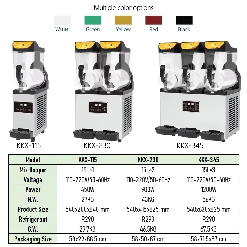 Slushy Maker Machine 2 Tanks 15L Commercial Smoothie Slushie Ice Making Machine Frozen Drink Slush Machine for Sale