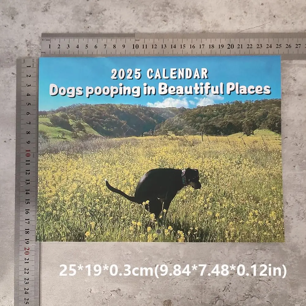 2025 Funny Dogs Pooping Calendar Daily Weekly Monthly Planner Creative Wall Calendar Funny Desktop Calendar Gift