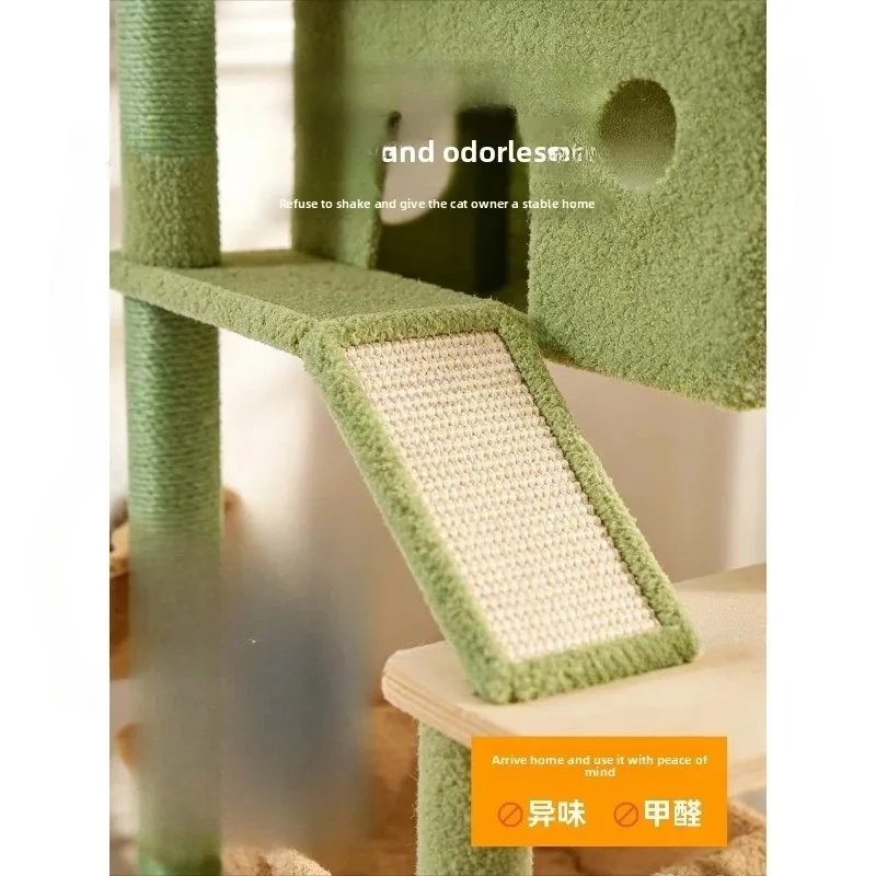Large Cat Tree for Indoor Tall Tower for Cat Multi-Level Plush with Natural Sisal Scratching Post Condos Perches Hammock