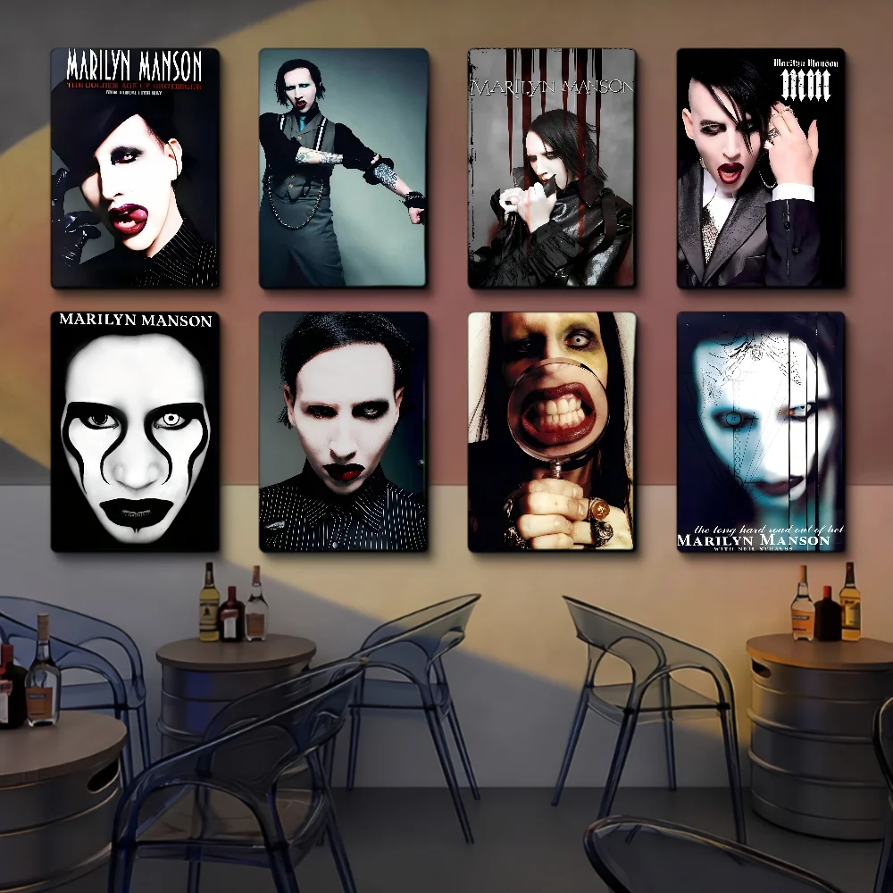 Music M-Marilyn Manson DIY Sticky Poster Fancy Wall Sticker For Living Room Bar Decoration Wall Decor