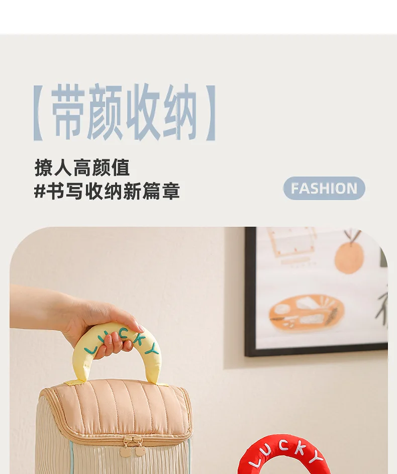 Cute Cartoon Pattern Cosmetic Bag Niche Design Portable Travel Makeup Pouch Organizer Bag for Toiletry Storage Daily Outdoor Use