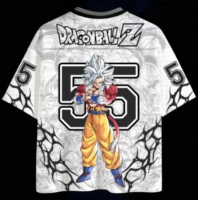 Dragon Ball Super Saiyan Wukong Printed Mesh Jersey Breathable V-neck Anime Cosplay Editor 55 Manga Fan T-shirt