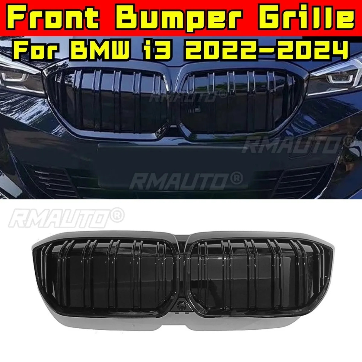 

Car Bumper Grill Decorative Strips Racing Grille Body Kit Front Bumper Grill For BMW i3 2022-2024 Exterior Part