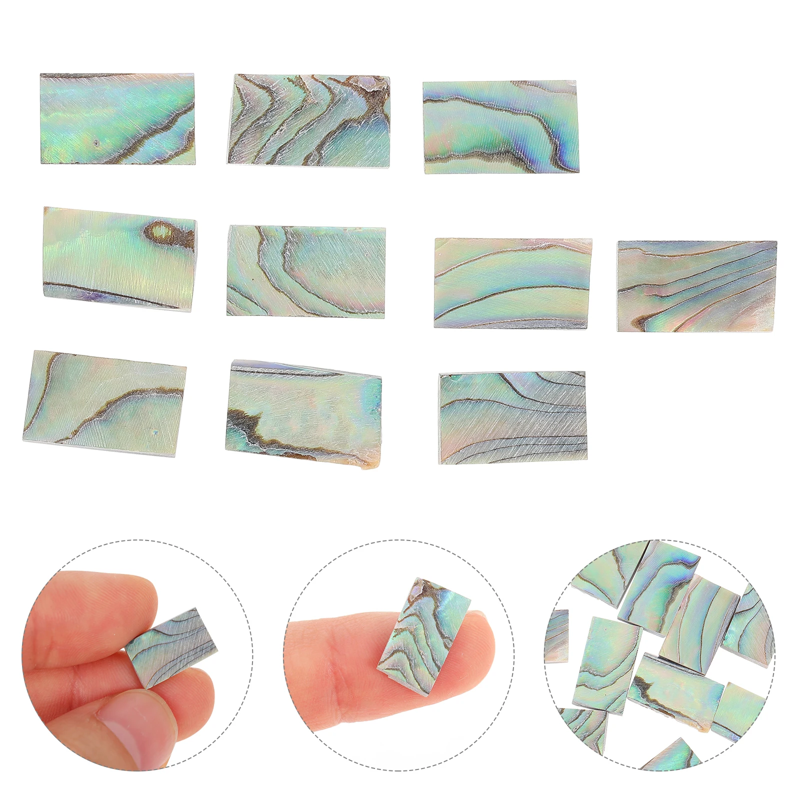 

10pcs Abalone Decoration Strips Sound Hole Trims Natural Shell Guitar Decor Diy Musical Instrument Decoration Shell Trim For