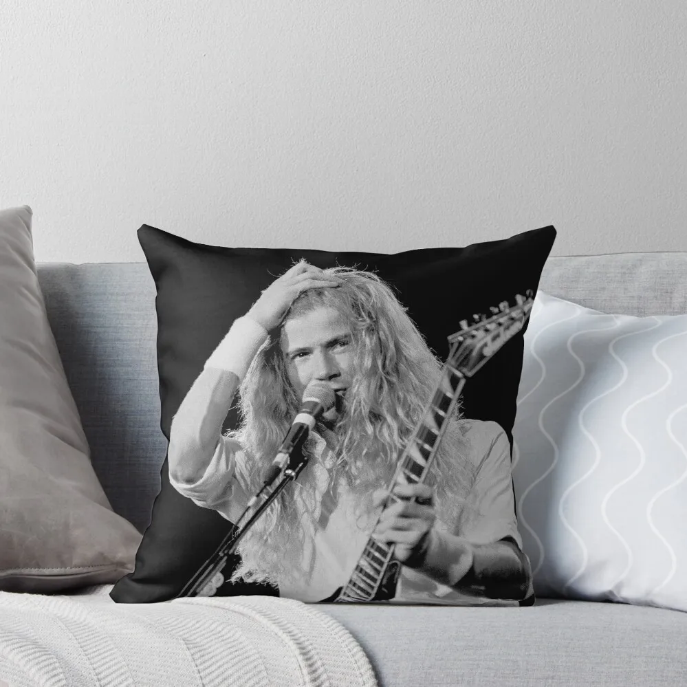 Dave Mustaine - BW Photograph Throw Pillow Sofa Cushions Covers Rectangular Cushion Cover pillow