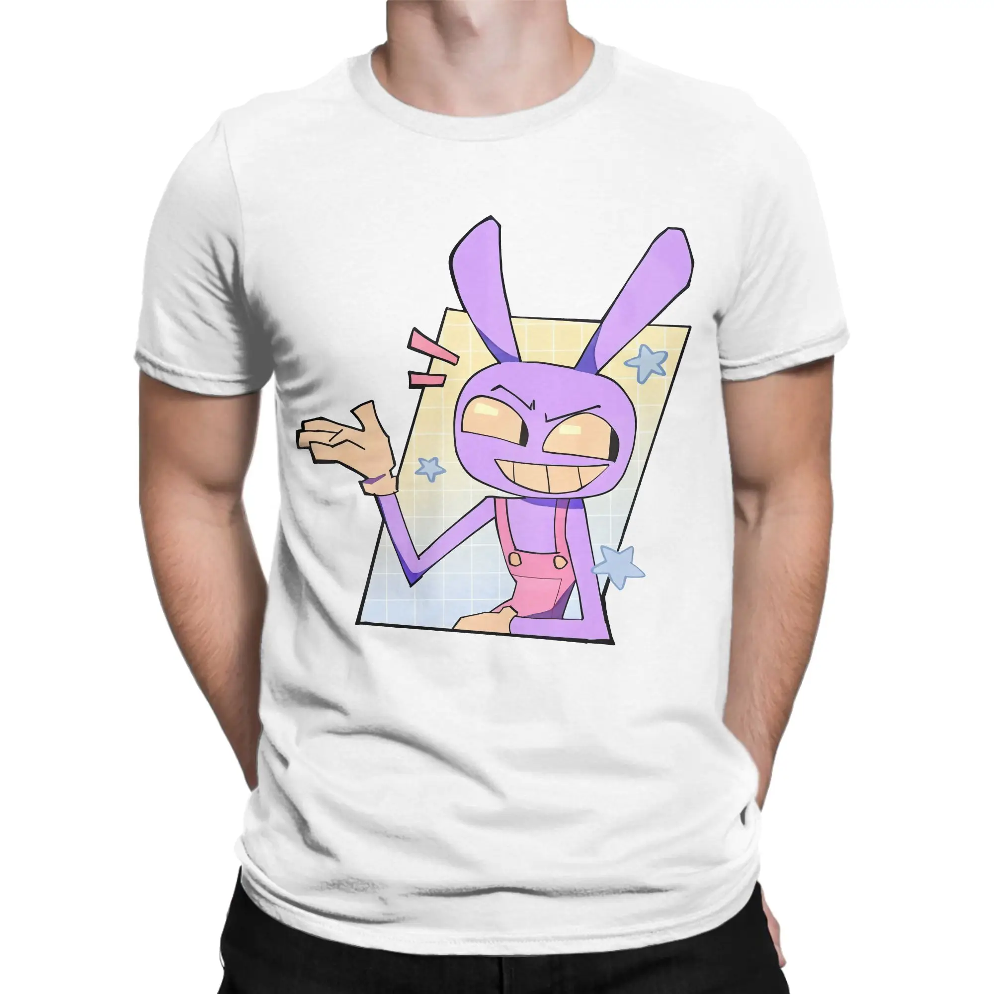 Cartoon Digitals Circus Men T Shirt Humor Tees Short Sleeve Round Neck T-Shirt Pure Cotton 4XL 5XL 6XL Tops