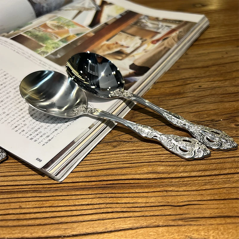 Court Spoon [18/10 Food Grade Stainless Steel] Eating  Drinking  Dessert