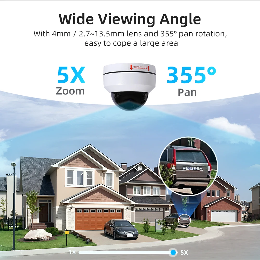 Imagem -03 - Câmera ip Ptz Wi-fi Doméstica com Rastreamento Automático 5mp Zoom Digital 5x Vigilância de Áudio e Vídeo Rastreamento ai 5x ir 50m Humanóide