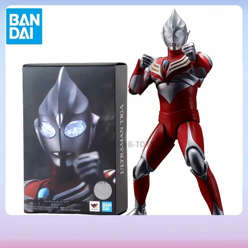 

In Stock BANDAI SHF Ultraman Tiga Power Type Joints Movable Anime Action Figures Toys For Boys Girls Children Birthday Gifts