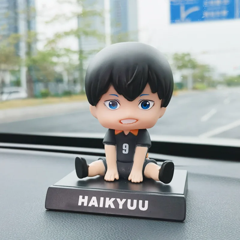 Anime Haikyuu de 11 cm!! Figura hinata shoyo carro boneca balançando cabeça interior do automóvel kawaii mesa ornamento bobble cabeça crianças brinquedos presente