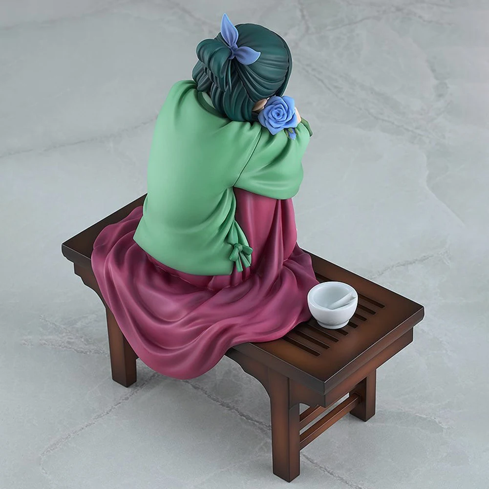 Figura de Anime Maomao figura de acción Maomao estatuilla pose sentada con accesorios de taburete figura de niña modelo colección estatua regalos de muñecas