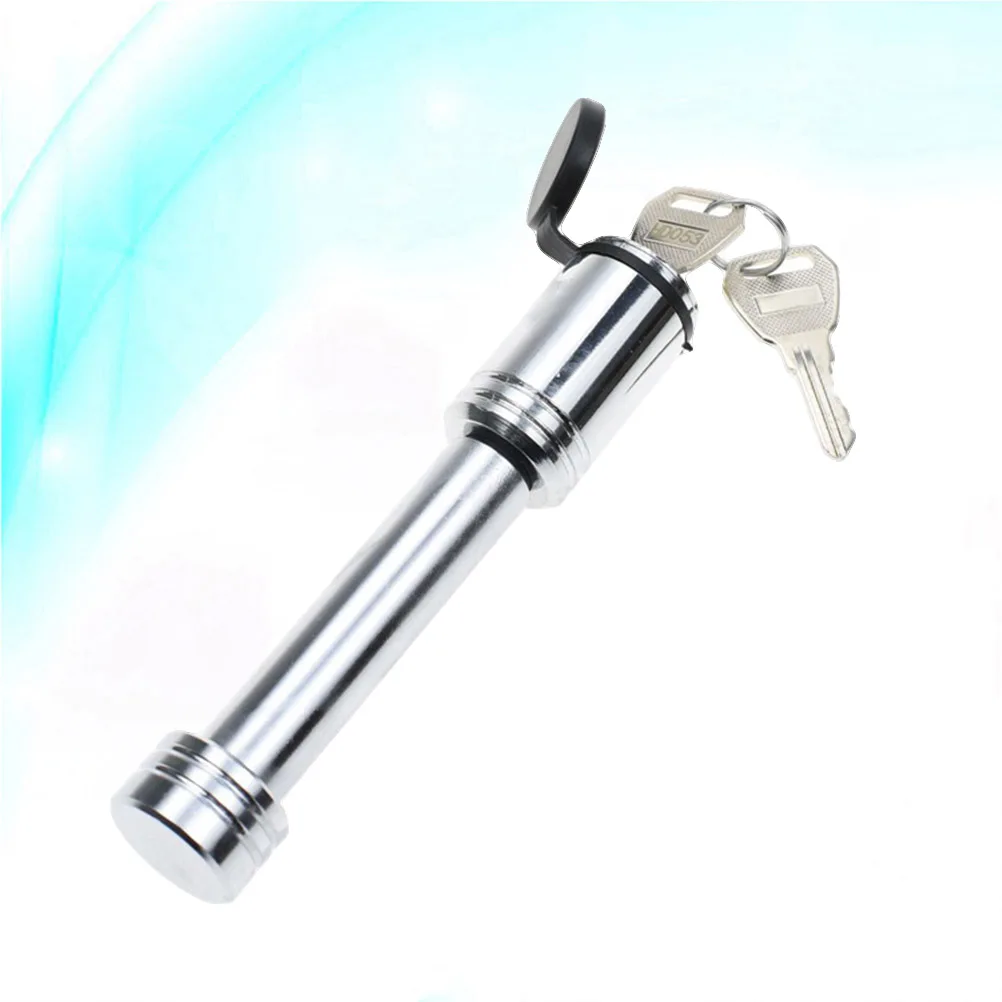 

2pcs Anti-Theft Trailer Lock Hitch Pin Durable Steel Straight Locking Bar Secure Tow Ball Mount Easy Install Silver