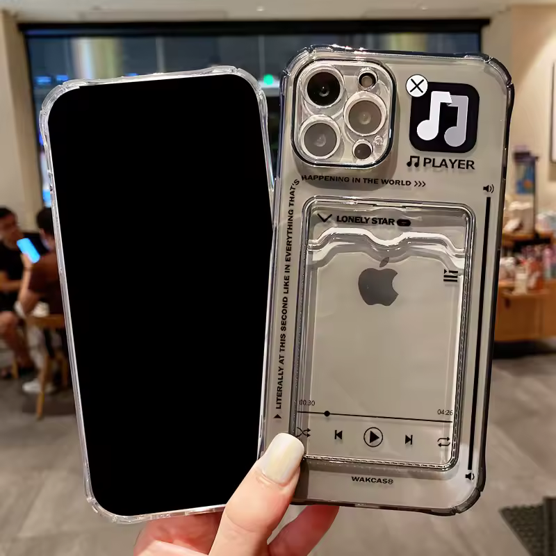 Funda Transparente Suave con Ranuras para Tarjetas para iPhone 11 15 16 13 14 12 Pro Max XS XR X 8 7 16 Plus SE 2022 image_3
