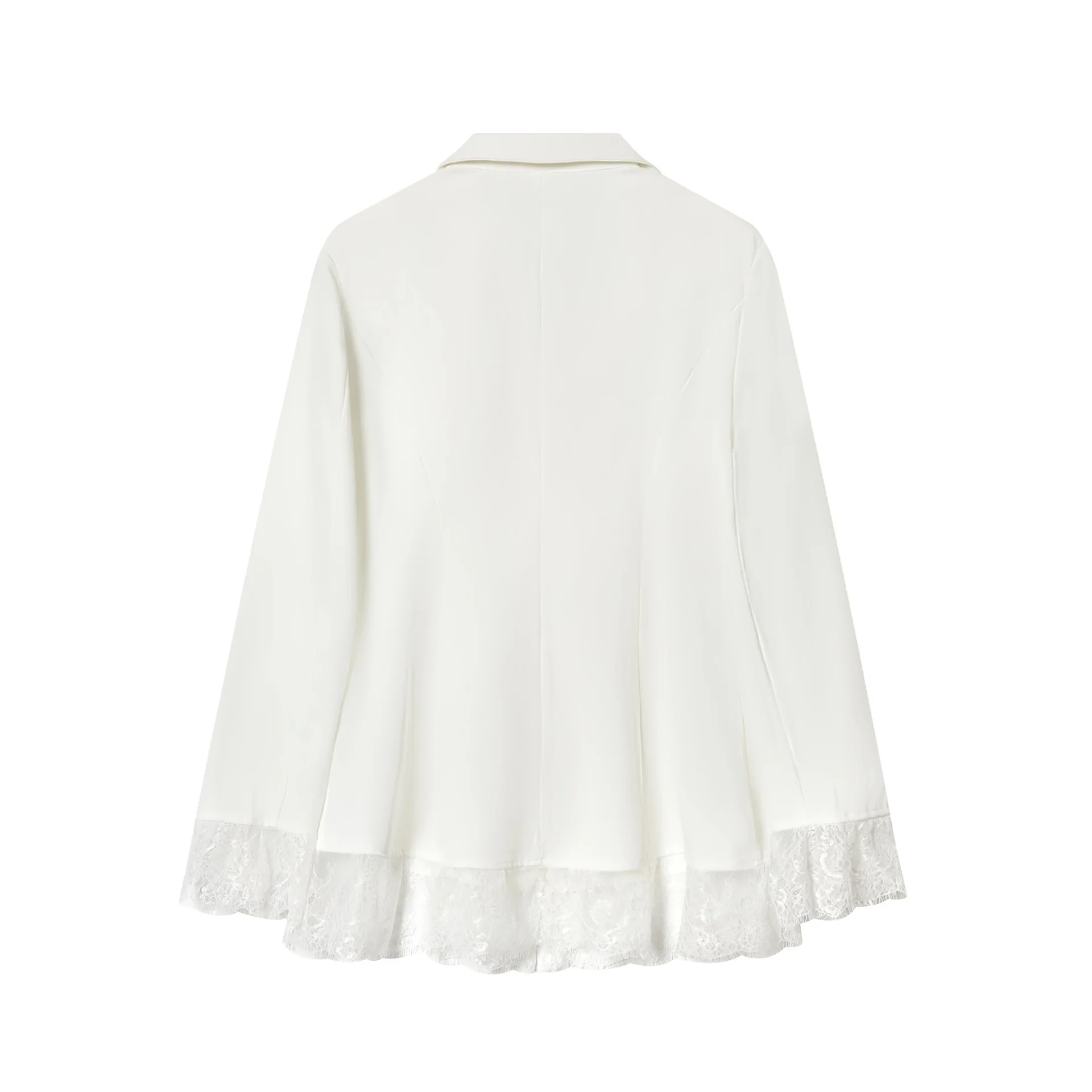 Veste de costume d'épissure en dentelle, vêtements européens et américains, nouvelle mode transfrontalière, taille cintrée, début du printemps