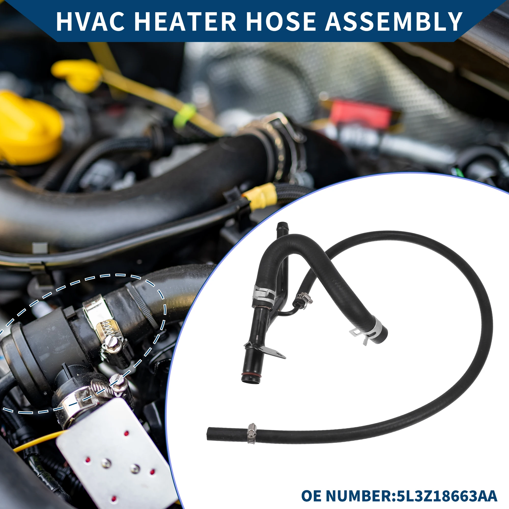 

UXCELL No.5L3Z18663AA HVAC Heater Hose Assembly for Ford F-150 Inner Engine Coolant Water Heater Pipe Durable Metal 1 Pcs Black