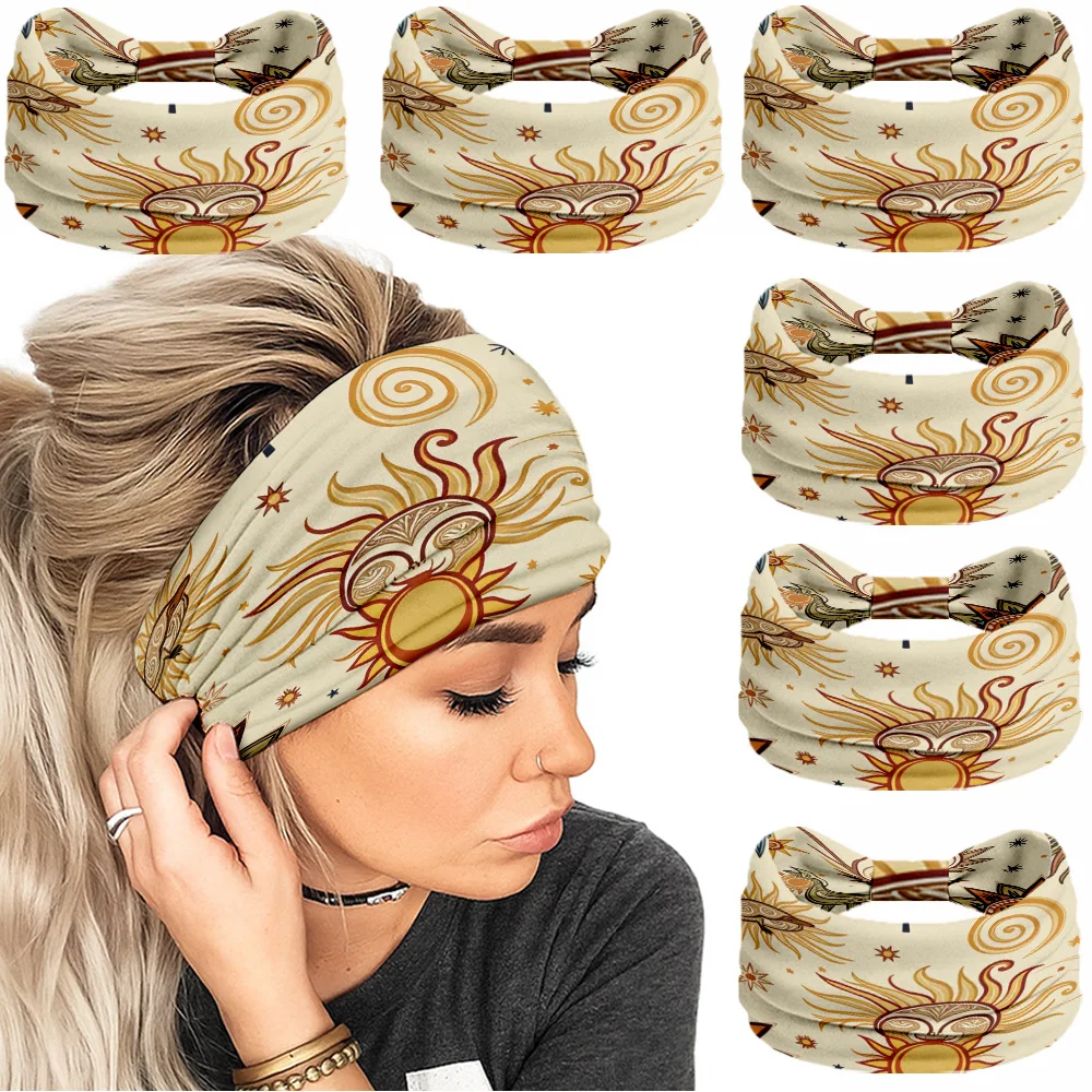 0045 Women's Hair Band Hair Band 6 Pack Claw-shaped Elastic Hair Band Wide and Thick Women's Sports Hair Band Women's Hair Band