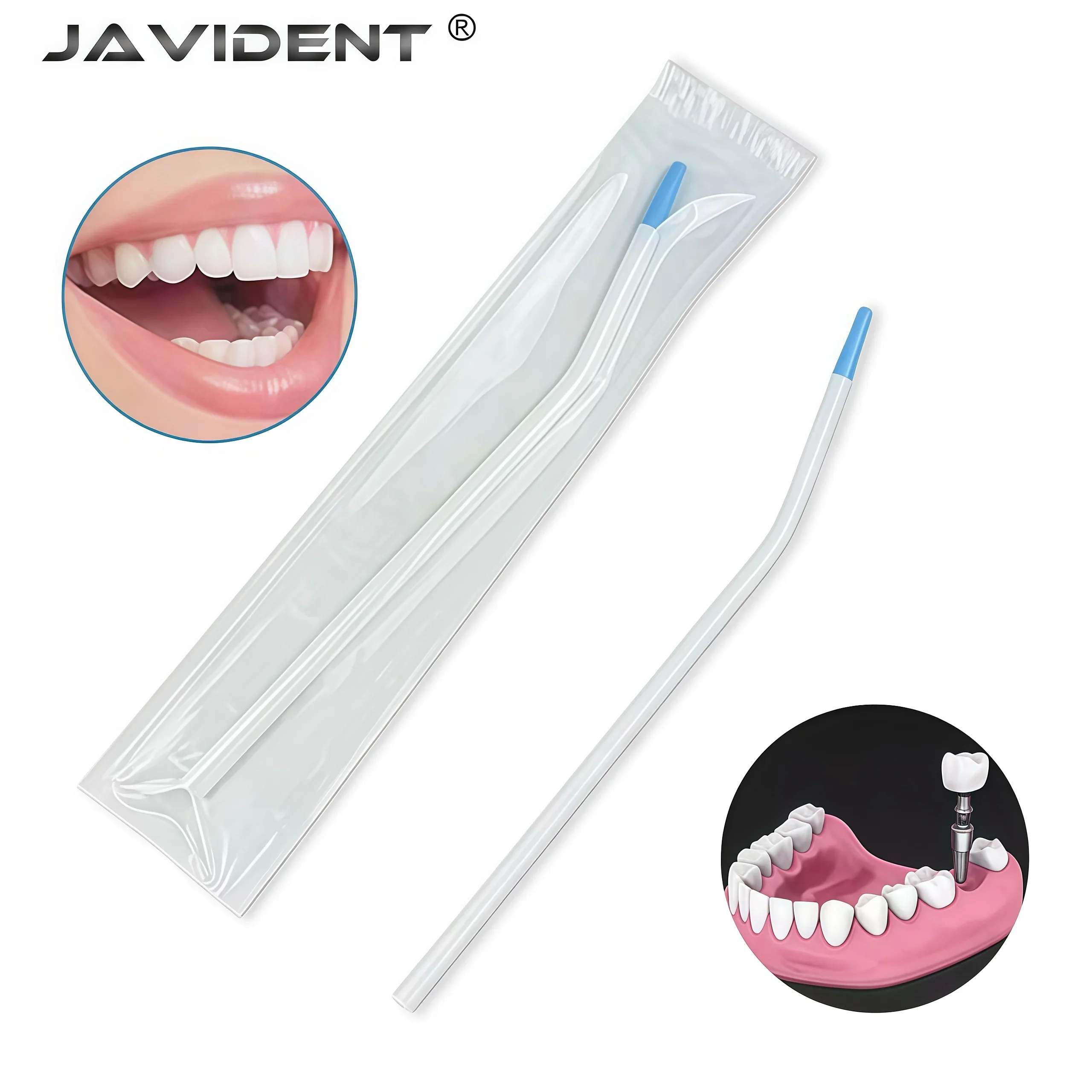 Dental Disposable Surgical Suction Tips and Suction Tube Convertor French Elbow Straws Long Slim Type Dental Clinic Tools