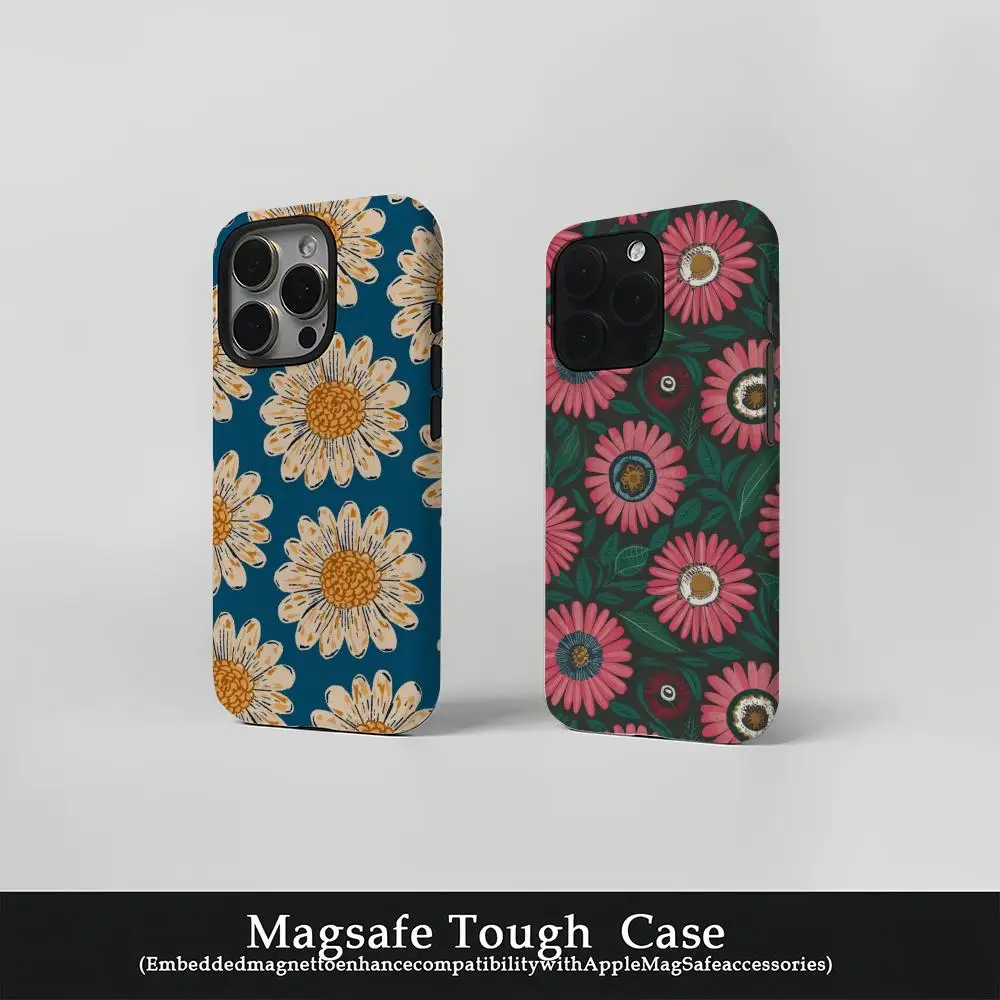 

Sunflower Daisy Phone Case Film Korean INS for iPhone 16 15 14 13 12 11 Pro Max Plus Luxury Magnetic Double-layer Cover