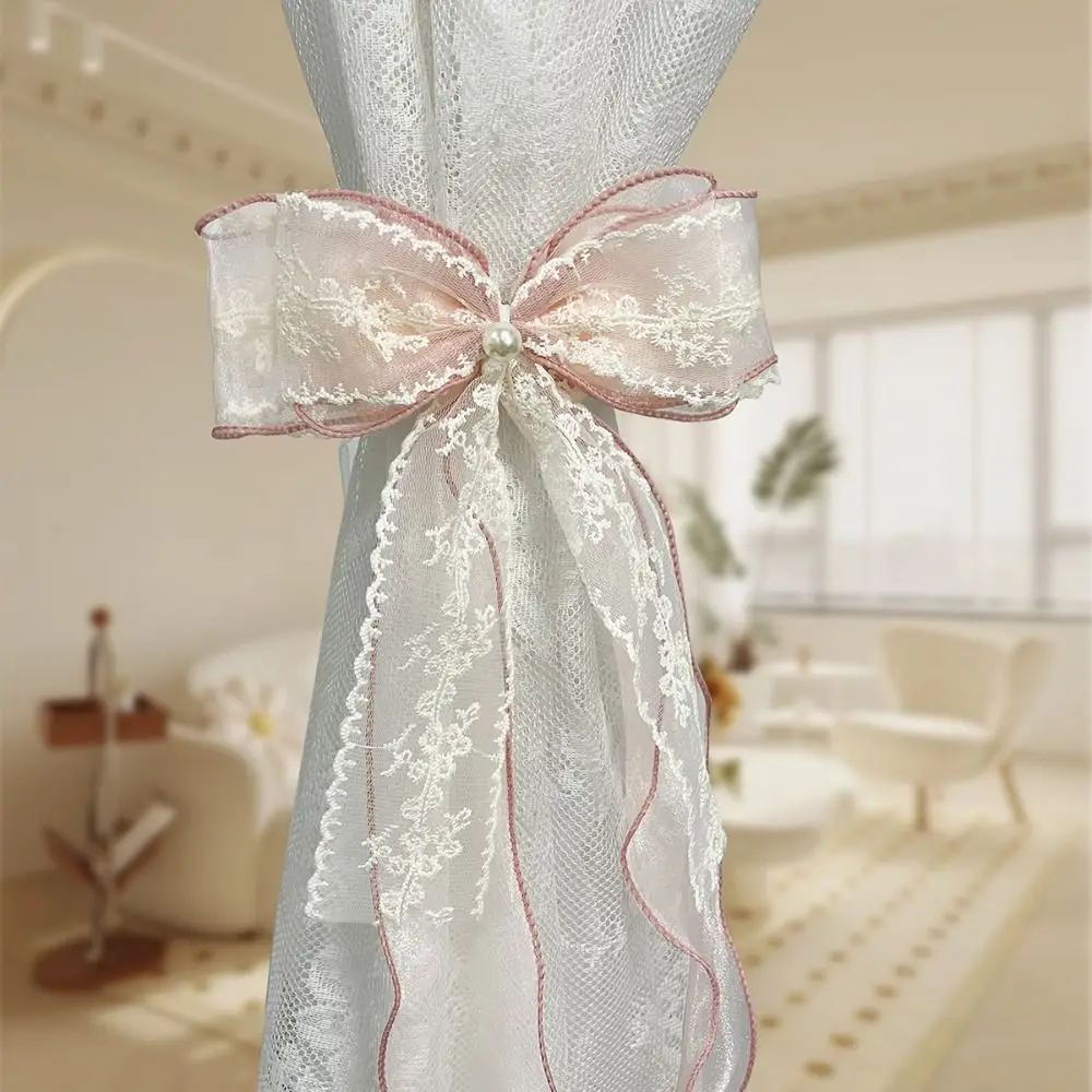 Lace Bow-knot Curtain Tieback Clip Easy Installation Decorative Curtain Tieback Elegant Exquisite Design Curtain Holders
