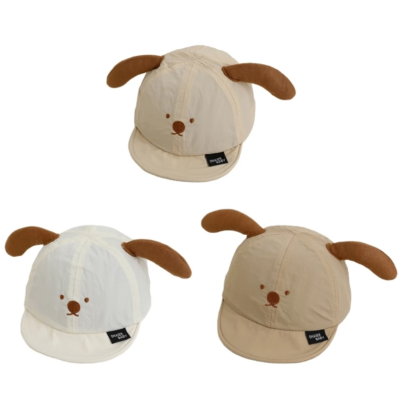 Cartoon Dog Ears Baby Baseball Spring Autumn Cotton Adjustable Infant Hat Dropship
