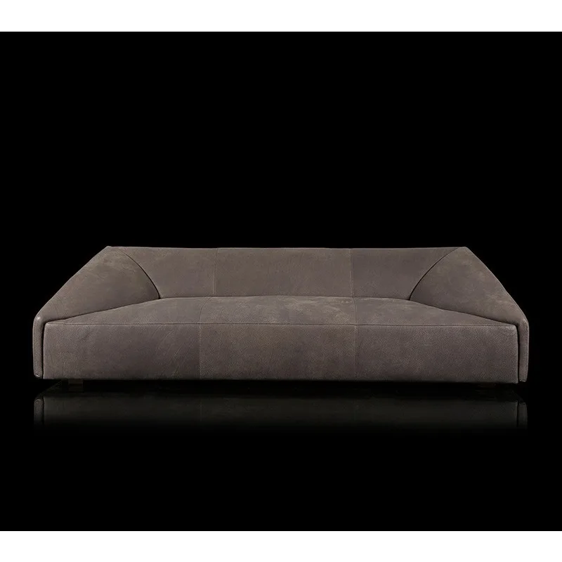 Designer double three-person sofa, small and medium-sized living room in Italian-style villa, light luxury and simple