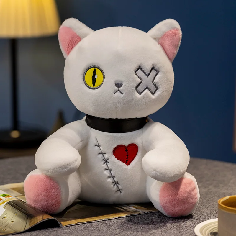 Funny Dark Cat Plush Toys Rich Expression Animal Doll Cute Emotional Support Pillow for Kids Girls Best Friend Gift for Birthday