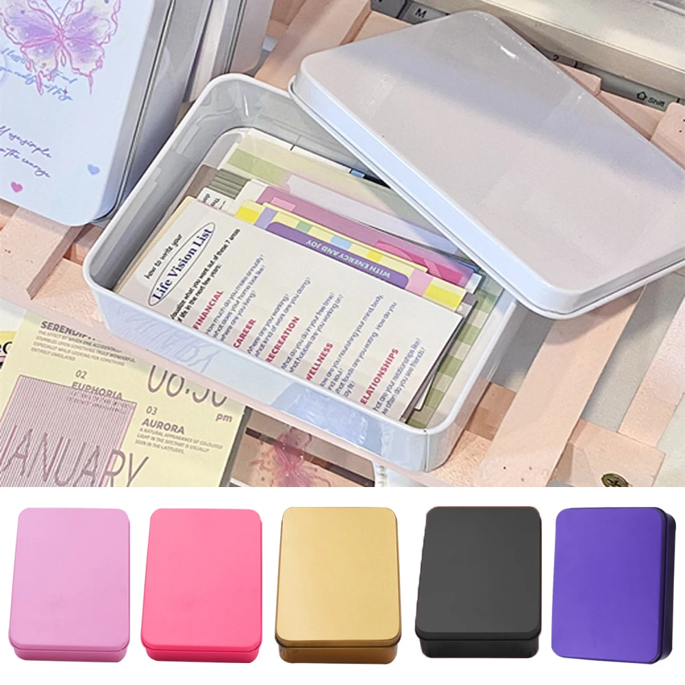 Metal Rectangular Mini Tin Box Empty Tinplate Push Storage Cases Candy Pill Bins Jar Hinged Containers Multifunctional Gift Box