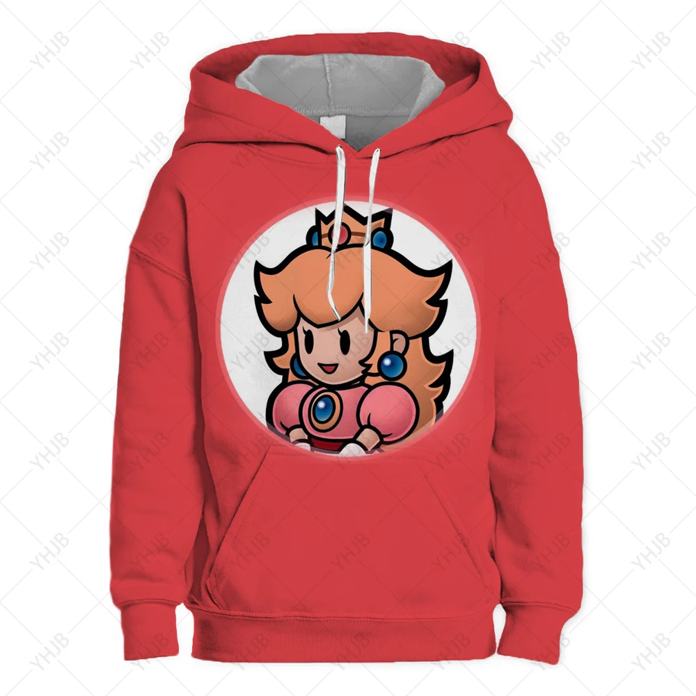 Super Mario Hoodie Cartoon Mario Sweatshirt Red Sweatshirt Youth BoysGirls School Fashion Casual Sports Style Exquisite Clothes