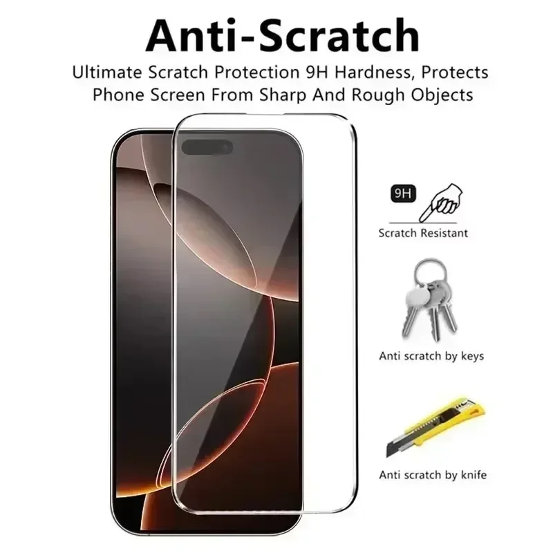 6Pcs 100D Tempered Glass For iPhone 13 14 11 12 15 16 Pro Max Mini Screen Protector For iPhone XS MAX X XR 7 8 16 Plus SE Glass