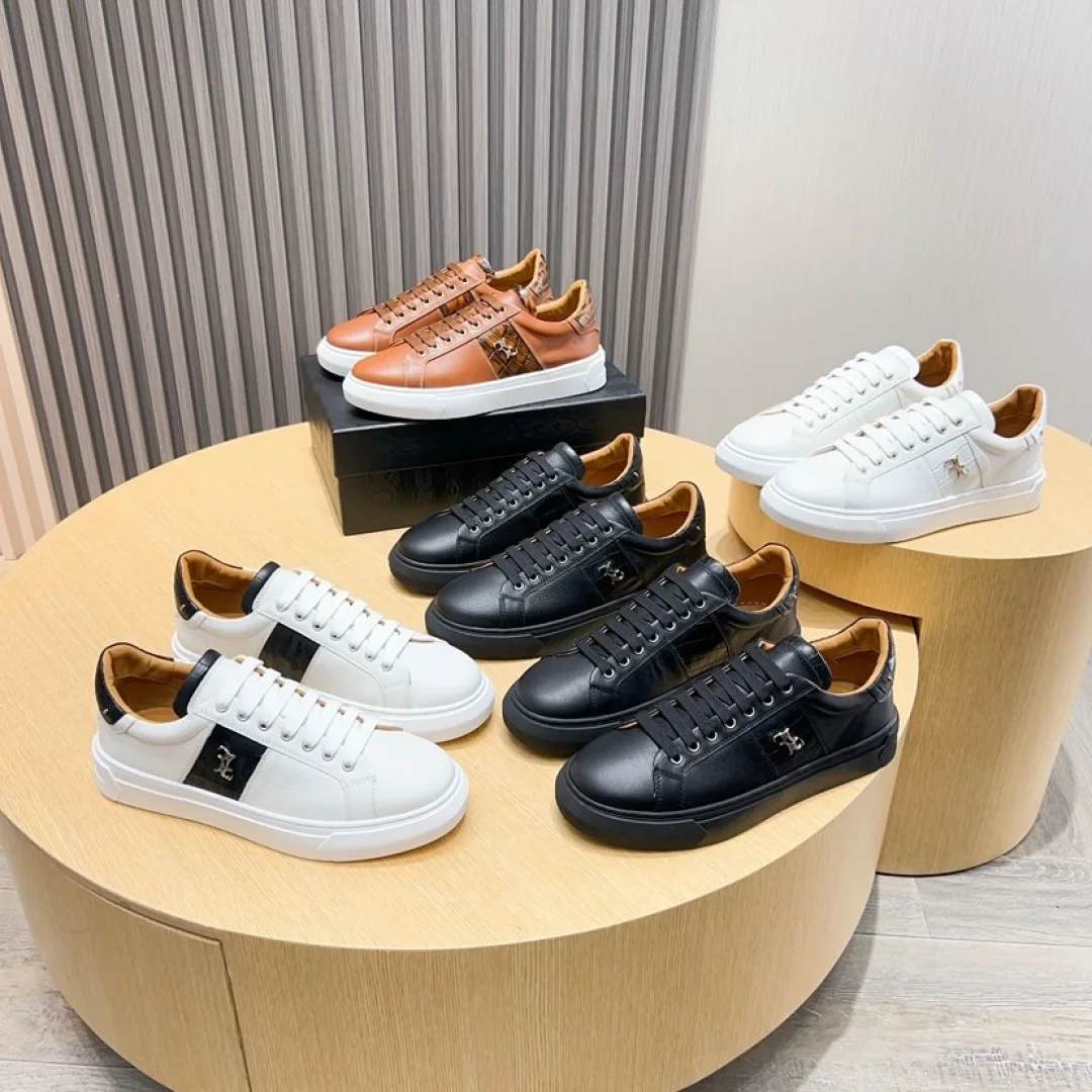 BLLIYOSS BILLIONAIRE 2026 SS New Shoes Men Calf leather stitching Sports comfort high quality Outdoors European big size:39-46