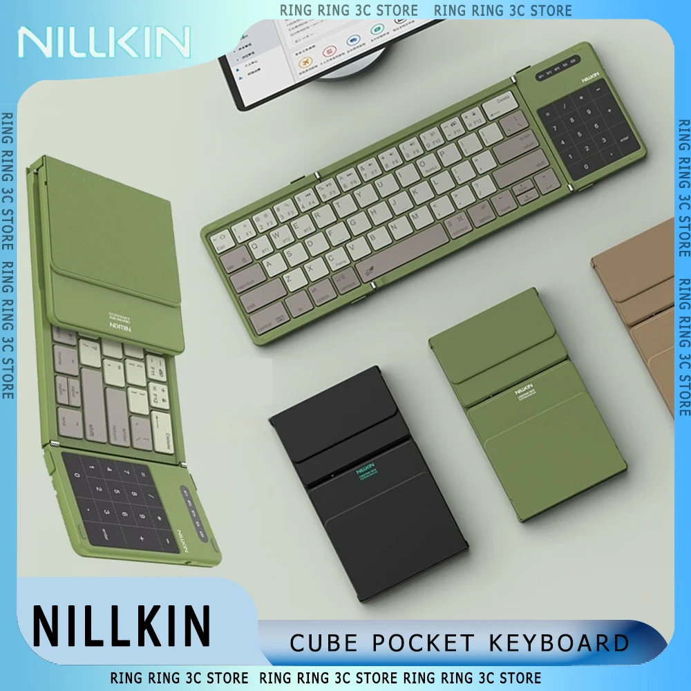 

Nillkin Cube Pocket Keyboard Wireless Foldable and Portable Numeric Keypad Trackpad Integration Support Multiple Device Keyboard