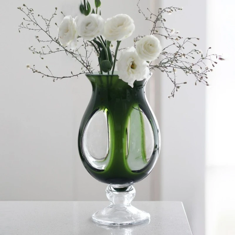Home color scheme wind lamp vase glass vase living room decoration suitable for living room entrance