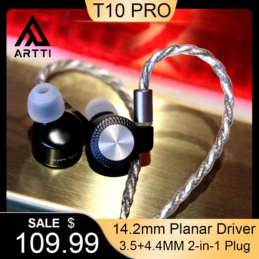 ARTTI T10 PRO New In-Ear HiFi Earphones Wired IEMs Monitors 14.2mm Planar Driver Textured Bass 2pin & 2-in-1 3.5+4.4mm Plug