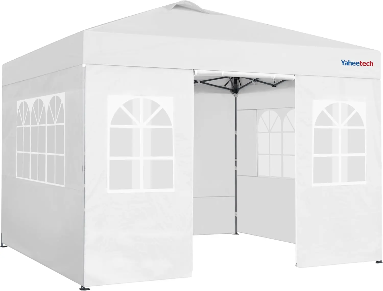 Outdoor Heavy-Duty Event Tent, White, 10x10 FT with 4 Side Walls and One-Push Setup, Comes with Roller Bag