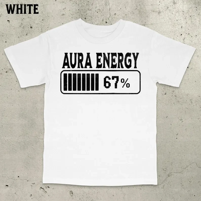 67 سنة هالة الطاقة مضحك الرموز التعبيرية الجرافيك تي شيرت مطبوع المألوف عادية عالية الجودة الجولة الرقبة تي شيرت رجالي
