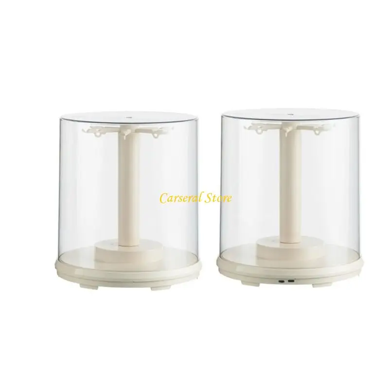 

M4YF Dustproof Rotating Showcase Box Plush Toy Collectible Organizers Clear Design Box