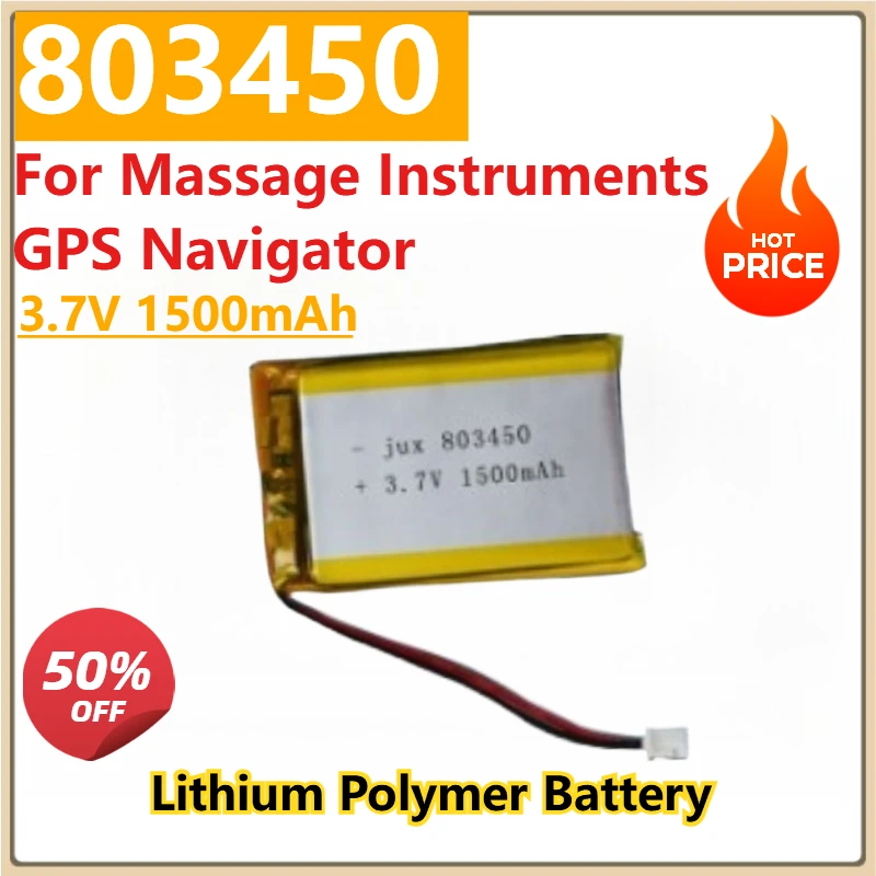 

New 803450 3.7V 1500mAh Lipo Polymer Rechargeable Batteries For Massage Instruments GPS Navigator