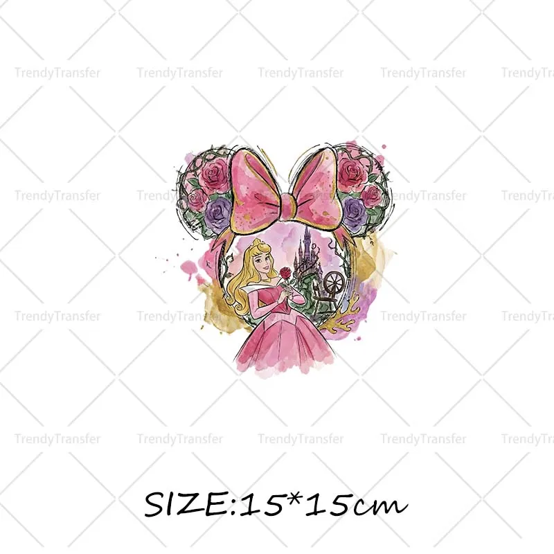 Muis Hoofd Prinses strijktransfers voor kleding, hittepers stickers, thermische patches op T-shirts